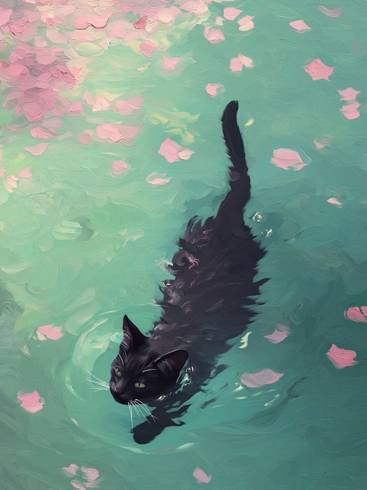 Cat Swimming In The Water