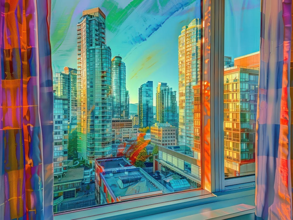 Vancouver From The Window View Painting 2