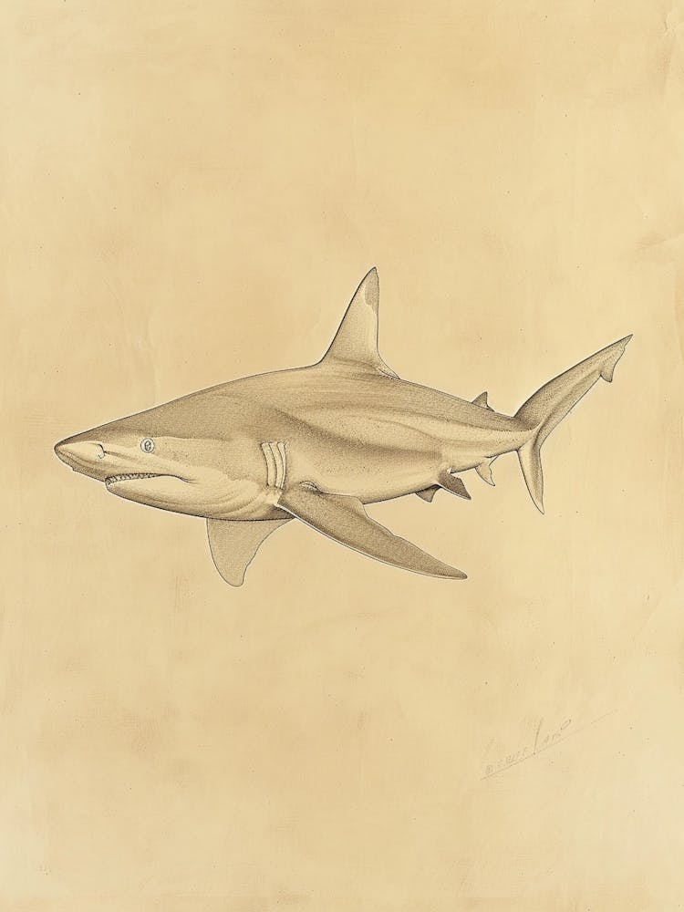 Blue Shark Vintage Illustration 3