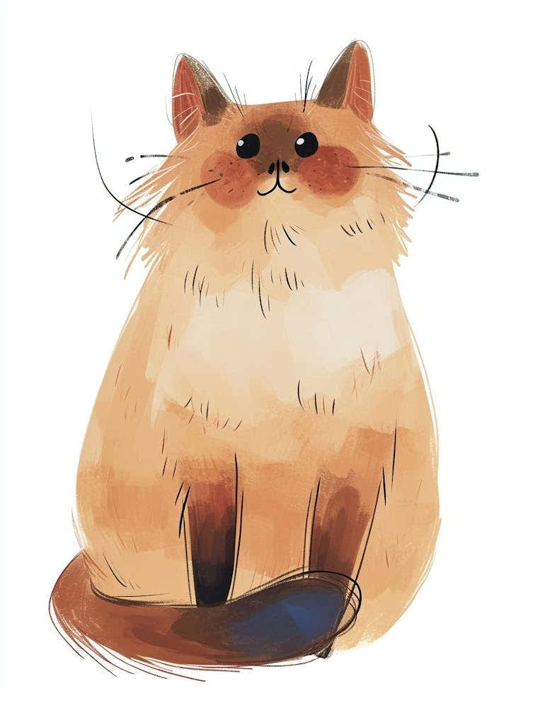 Ragdoll Cat Clipart Illustration 1