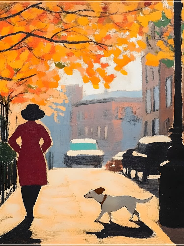 Woman And Her Dog 1