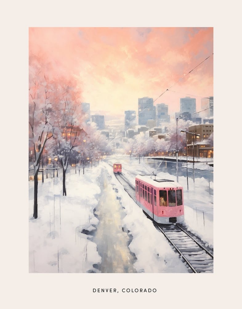 Verträumtes Wintergemälde Poster Denver Colorado
