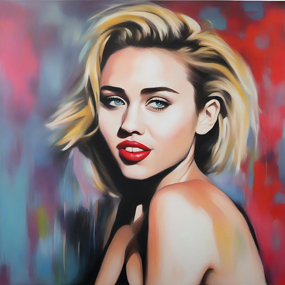 Miley Cyrus abstract painting