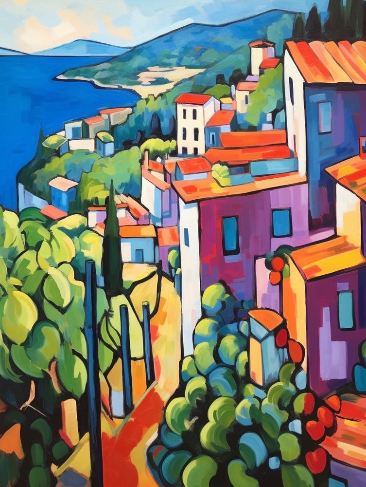 Cinque Terre Italy 3 Fauvistisches Gemälde
