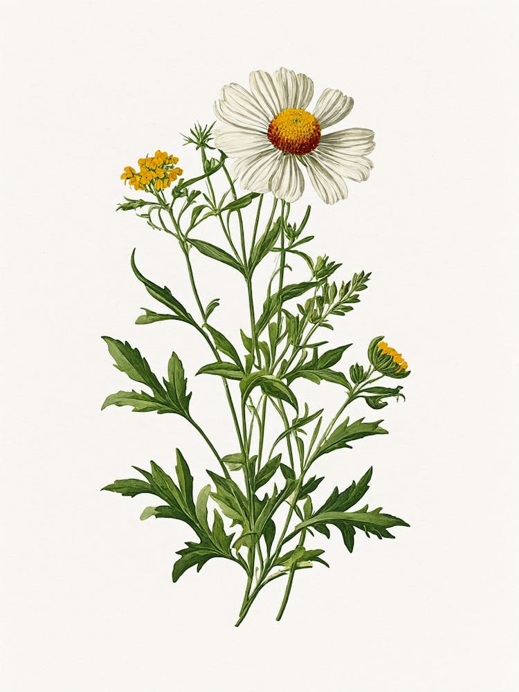 Vintage Botanischer Galleria-Stil Wildblumen-Gemälde 23