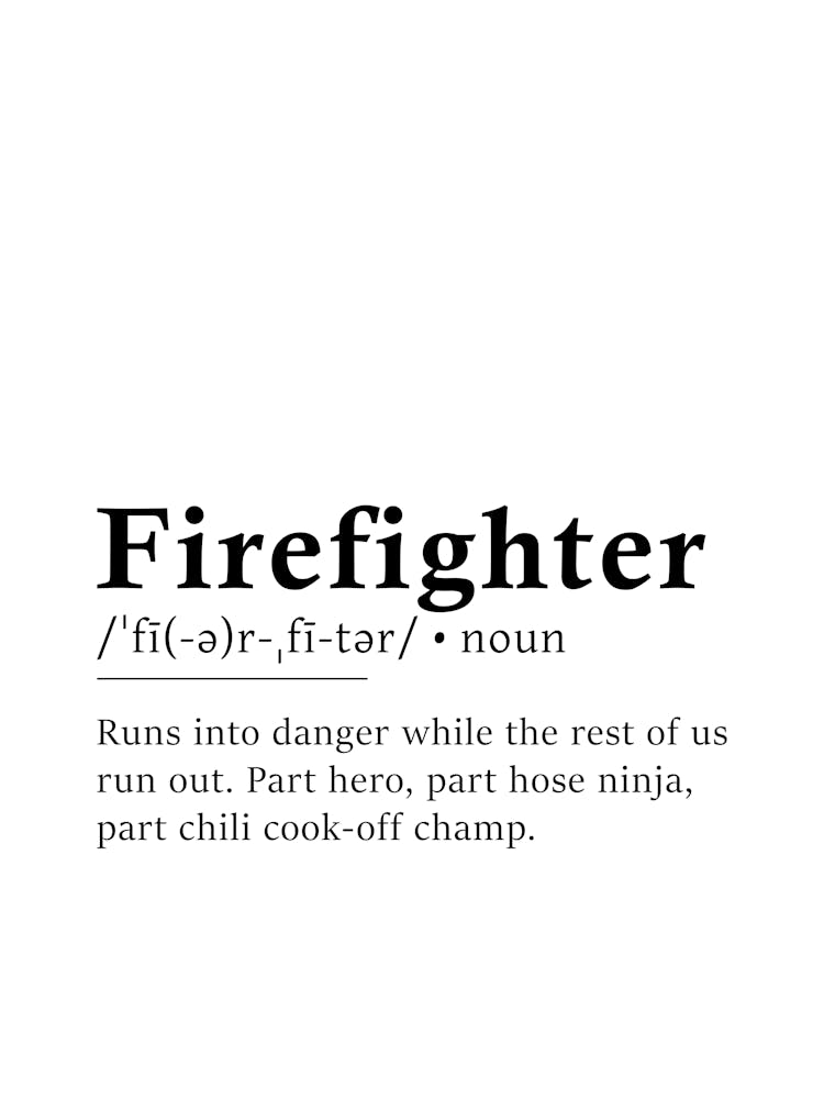 Feuerwehrmann Definition Poster - Wörterbuch
