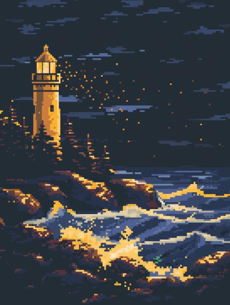 Leuchtturm bei Nacht 2