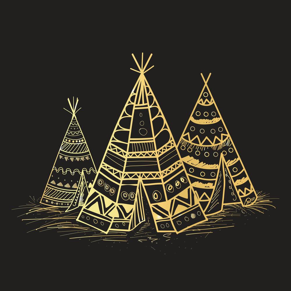 Boho Style Golden Teepee Or Wigwam