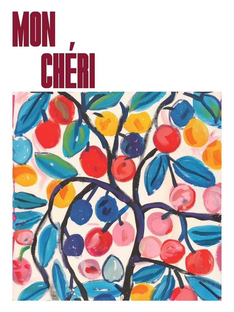 Mon Cheri Poster Summer Cherries Painting Matisse Style 14