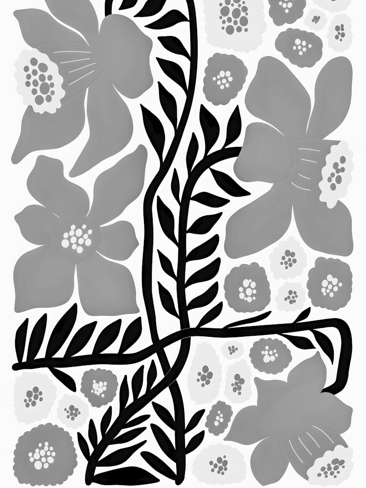 Black And White Floral Pattern