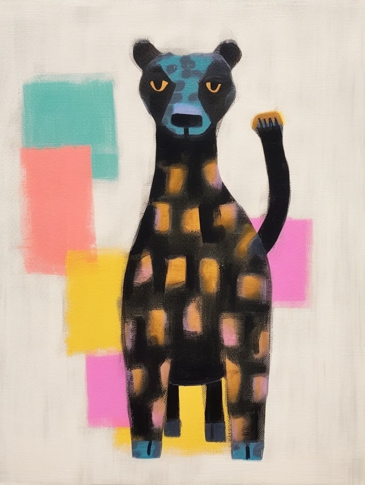 Panther Kinder Patchwork Gemälde