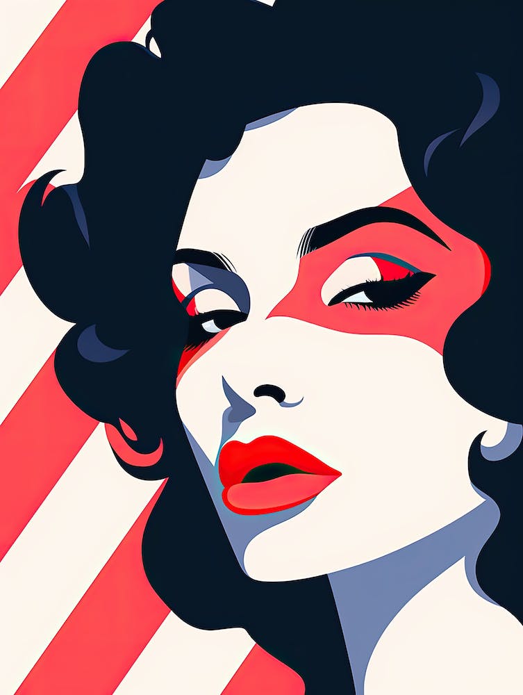 Woman With Red Lipstick, Pop art