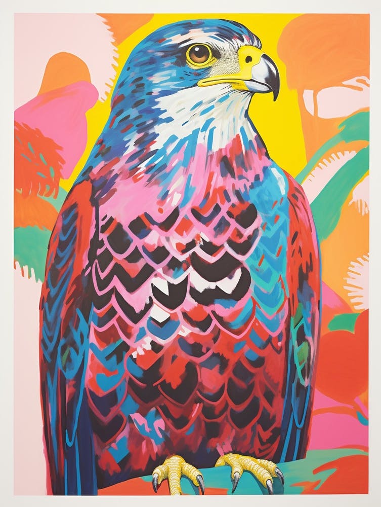 Peinture d'Oiseau Coloré Faucon 3
