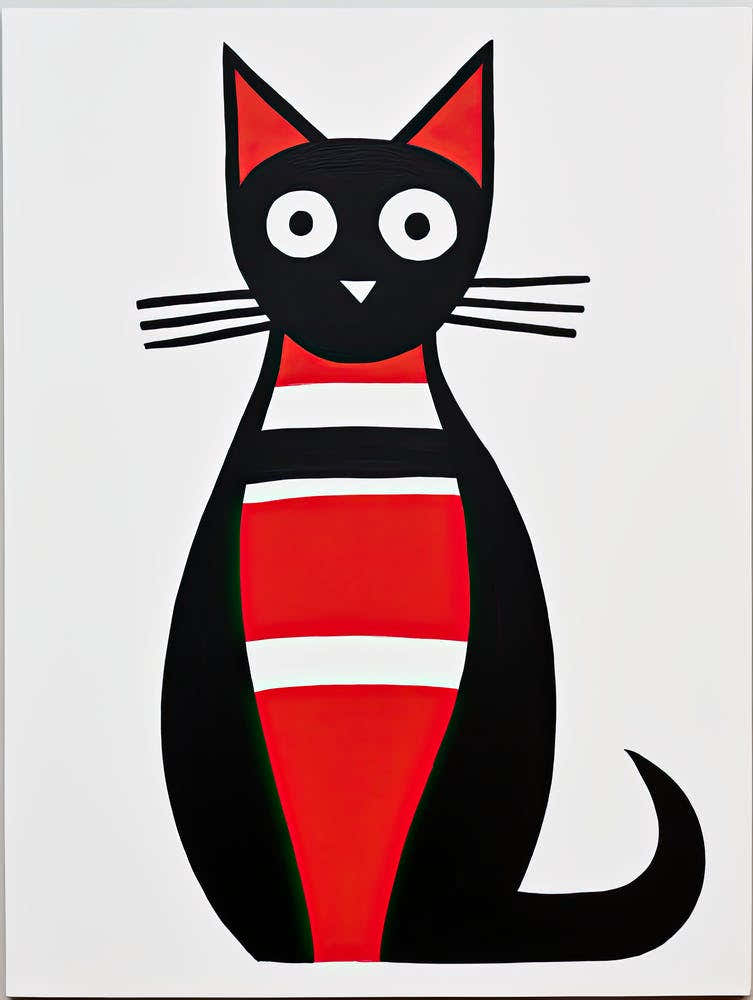 Geometric Whiskers: Minimalist Cubist Cat