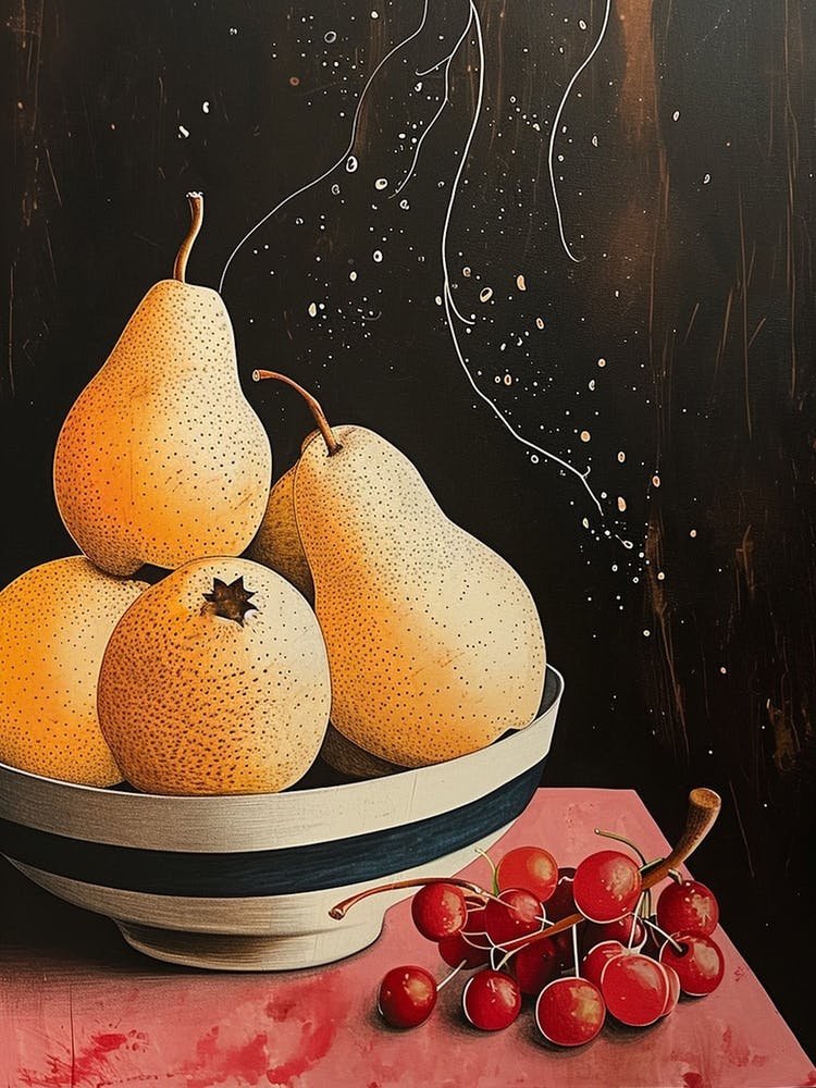 Pears And Berries Art Deco