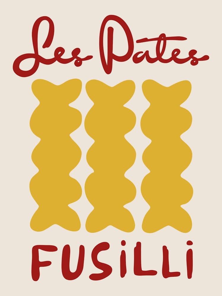 Les Pates Fusilli Pasta Poster