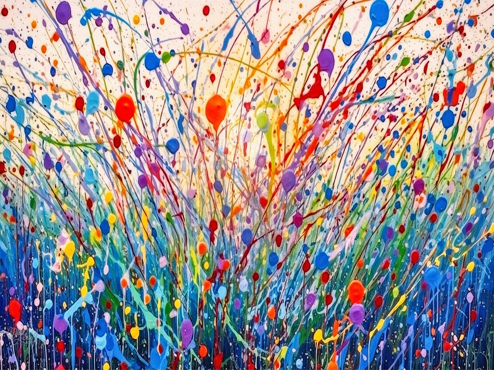 Faa 2 4x3 Abstract Jackson Pollock Interpretation Meadow Flowers Copy