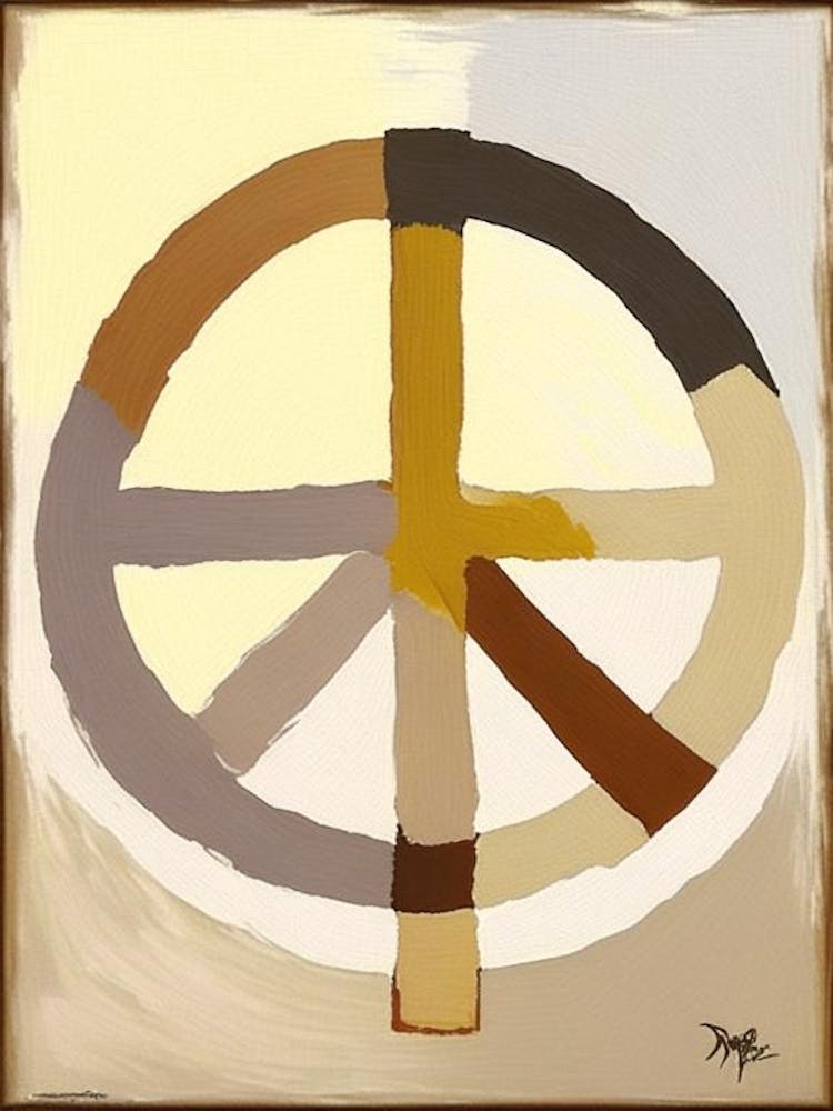 World Peace Symbol Abstract Painting