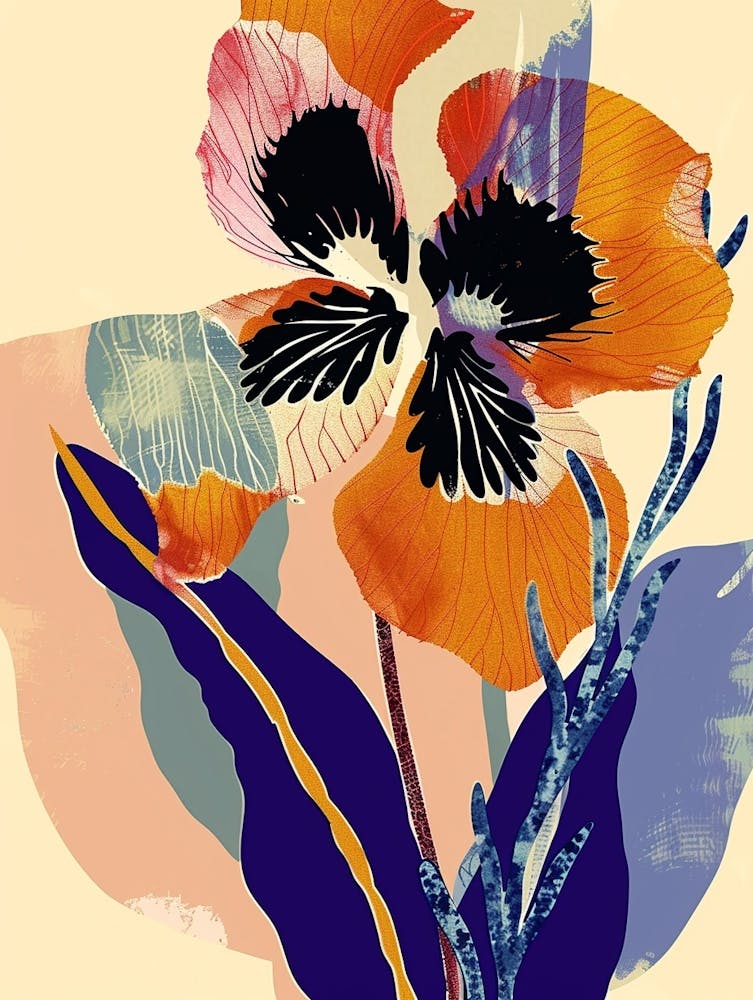 Colourful Flower Illustration Wild Pansy 3