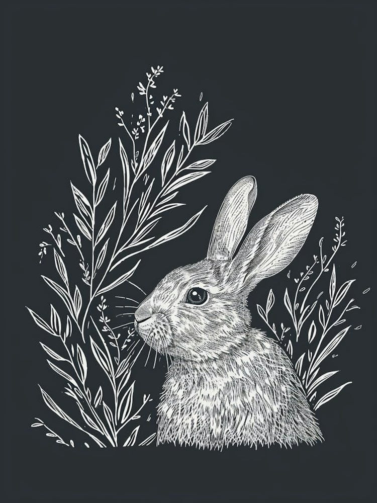 Tans Rabbit Minimalist Illustration 1