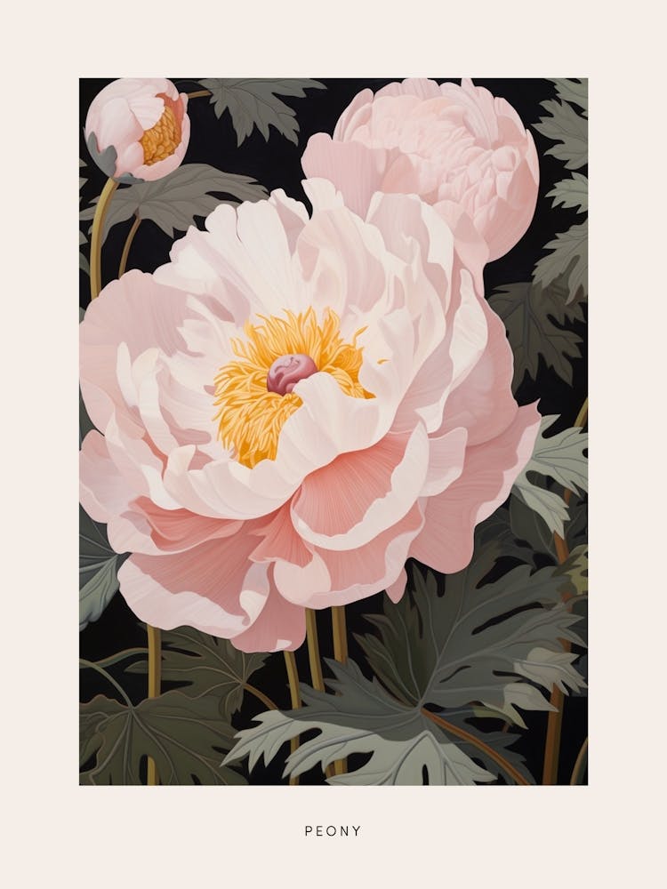 Flower Illustration Peony 4 Poster