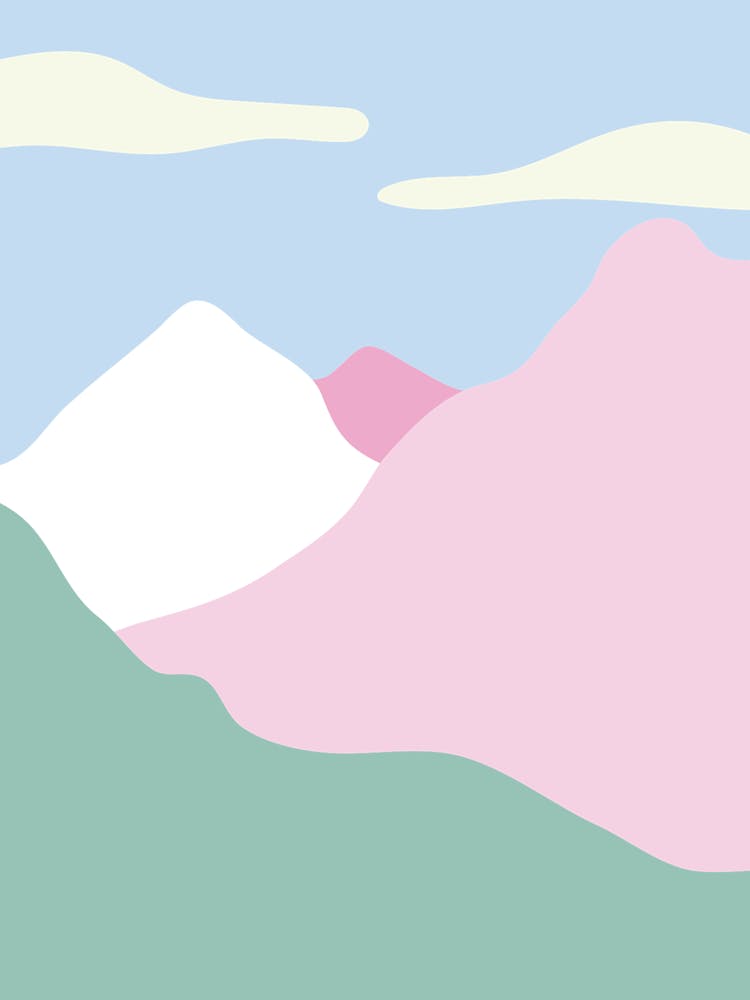 Pink And White Mountains