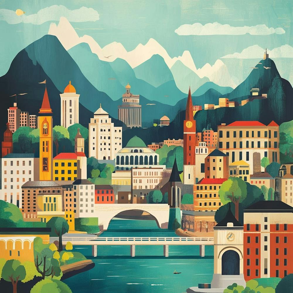 Switzerland Cityscape Art