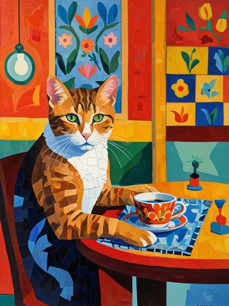 Cat At The Table