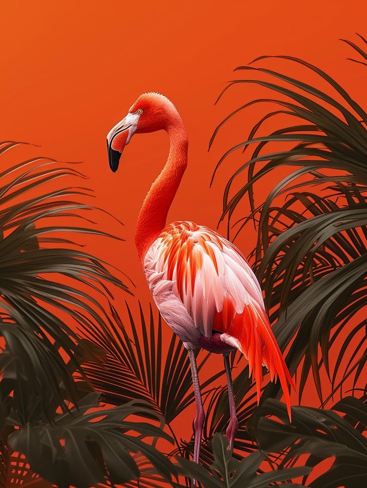 Greater Flamingo Everglades National Park Florida Tropical Illustration 3