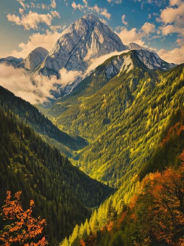 Triglav National Park Slovenia Vintage Poster