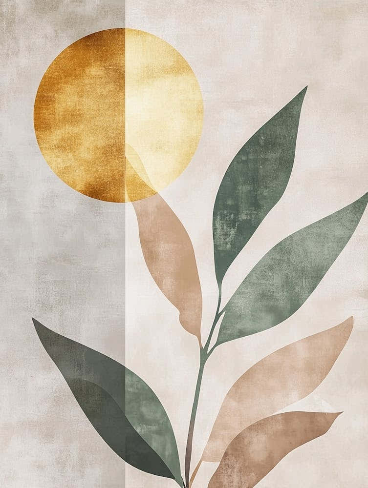 Sun And Leaves Canvas Print 4