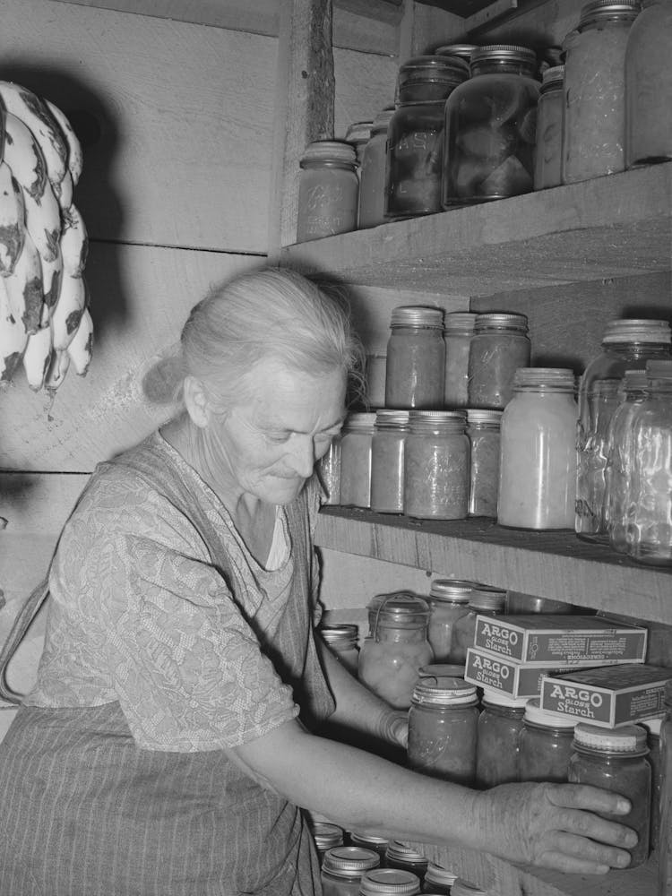 Mrs Hutton In Her Storage Cellar, Mrs Hutton Said, You Know It Seems Like A Farm Is The Place For Us Old Folks