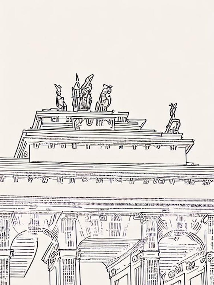 Brandenburg Gate Berlin Boho Landmark Illustration