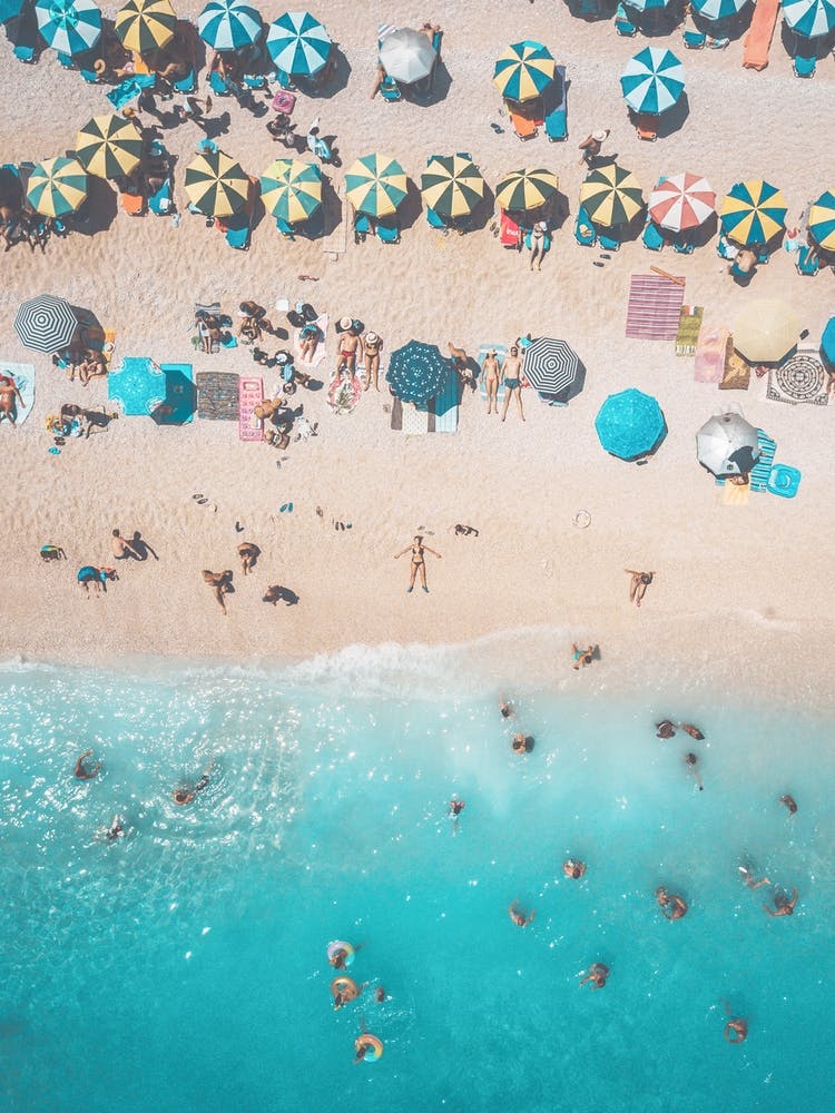 Aerial Umbrellas Beach Summer Umbrella