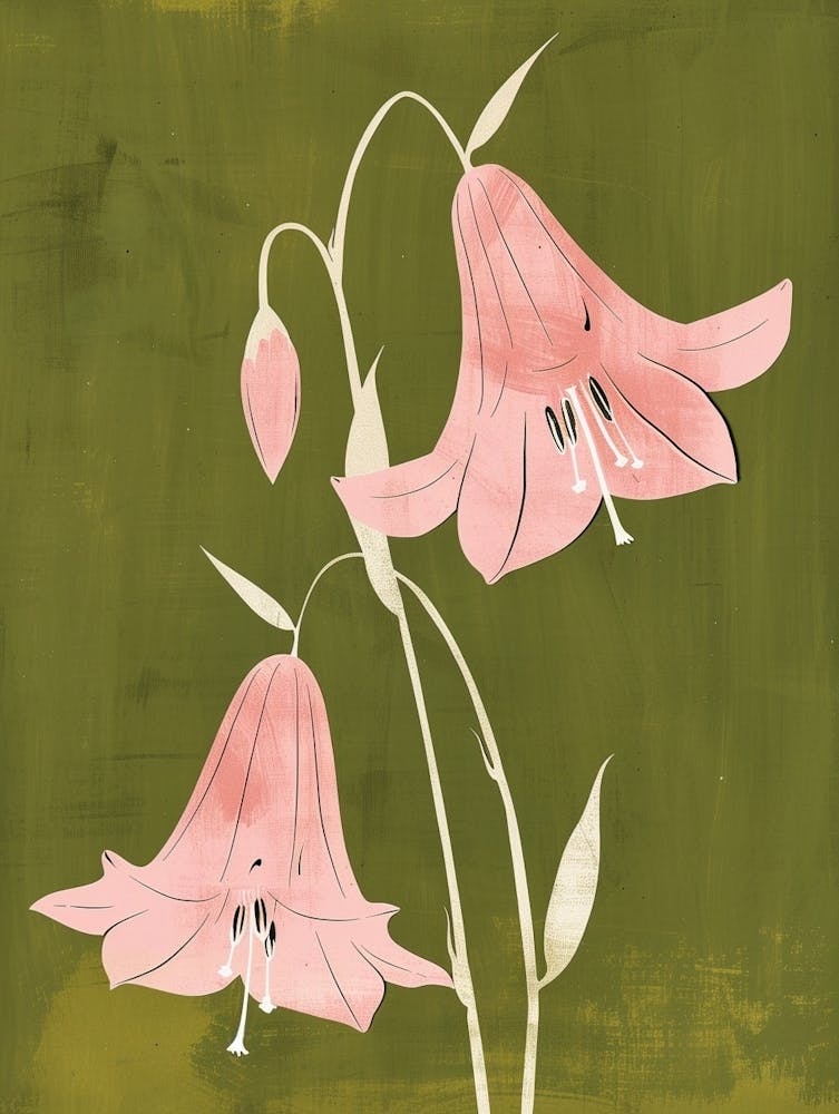 Pink & Green Canterbury Bells 1