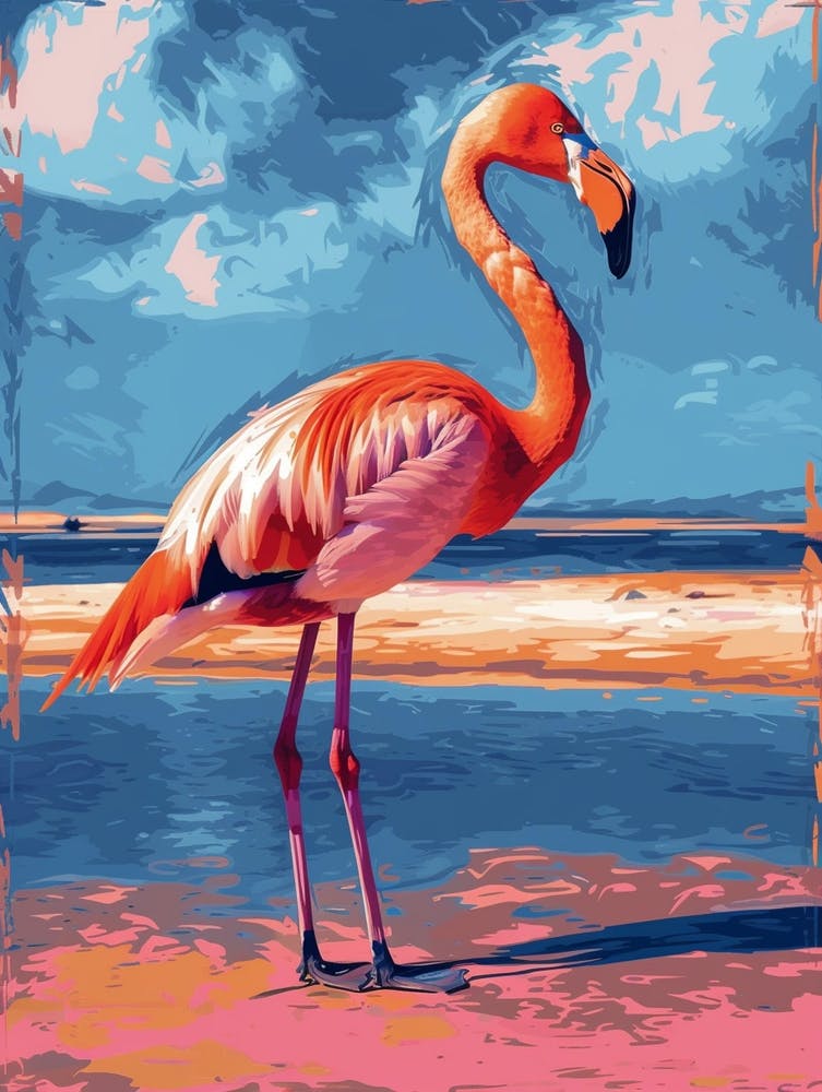 Greater Flamingo Walvis Bay Erongo Namibia Tropical Illustration 3