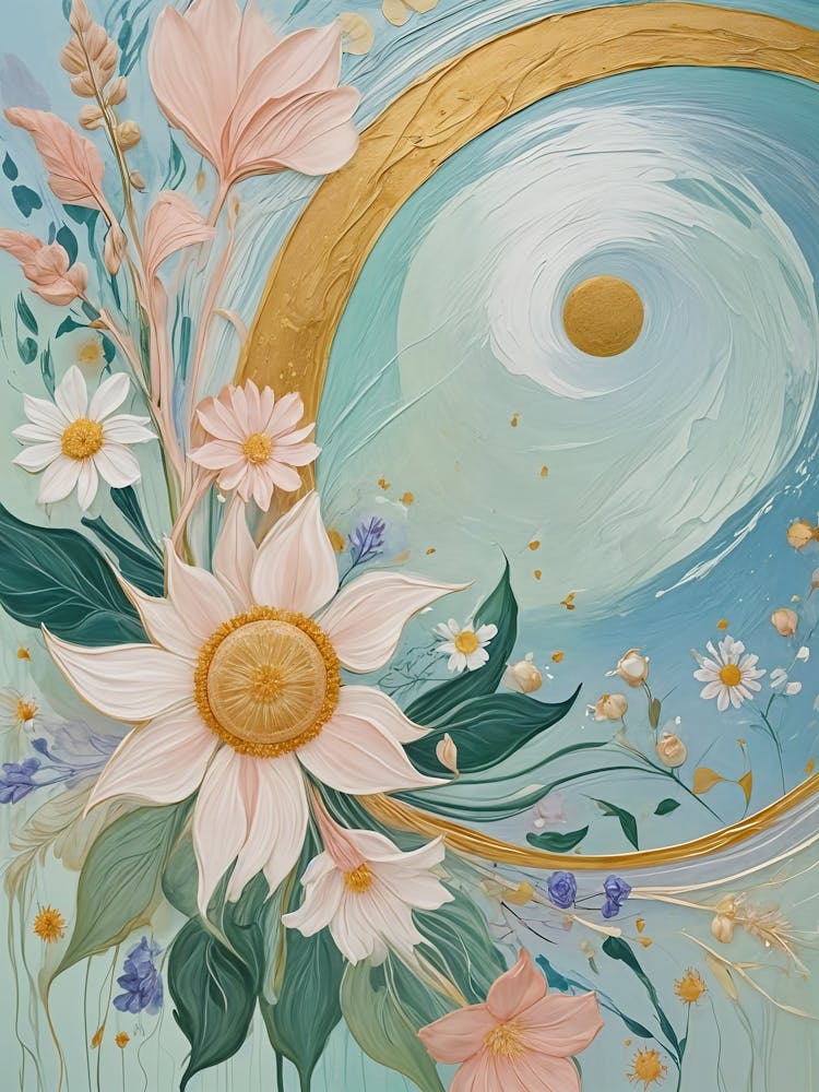 Celestial Moon And Flowers no3