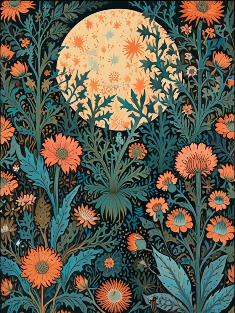 William Morris Moon And Flowers 77