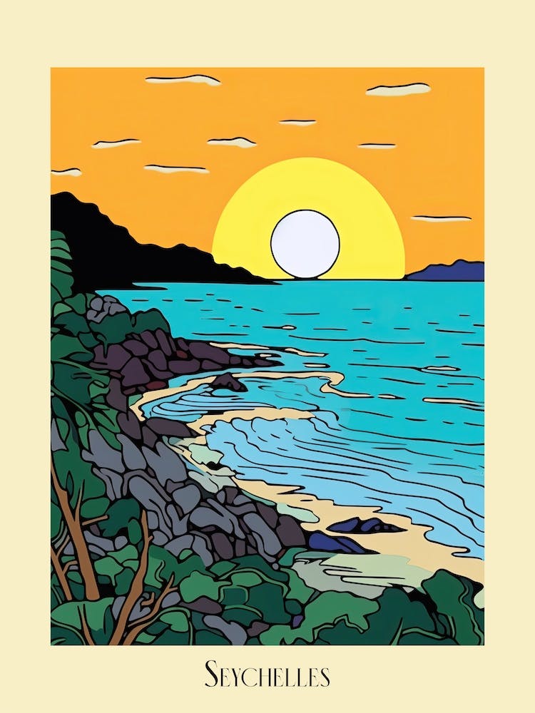 Poster Of Minimal Design Style Of Seychelles 1