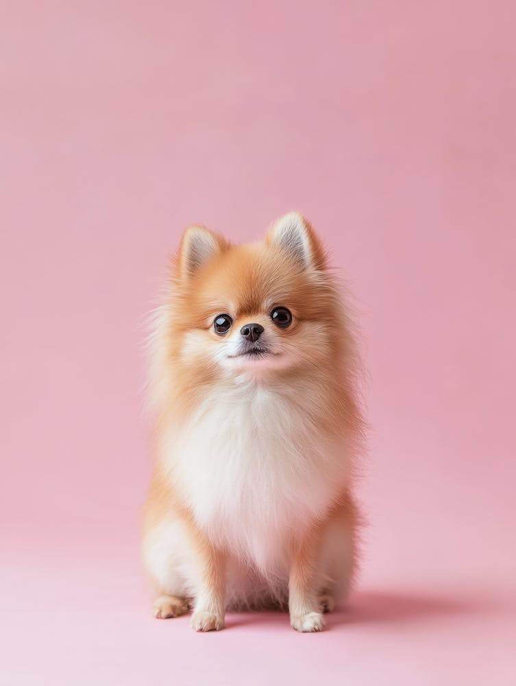 Pomeranian Dog Portrait. Generated AI.