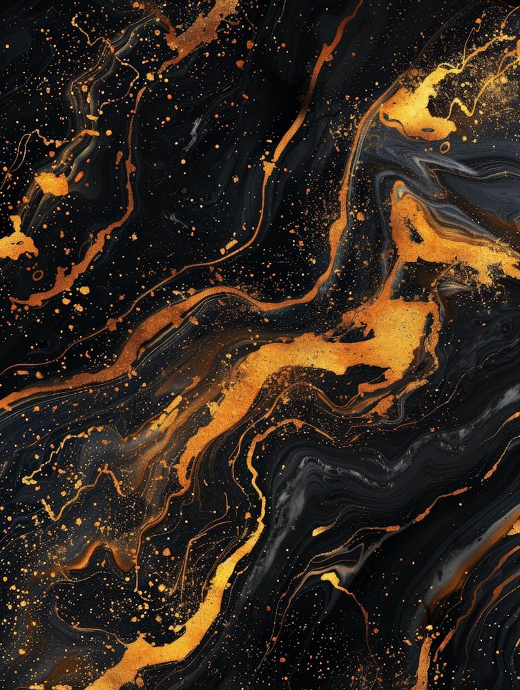 Abstract Black And Gold Painting 1