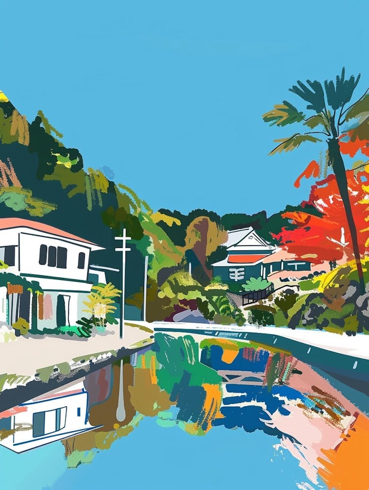 Karuizawa Japan 3 Colourful Illustration
