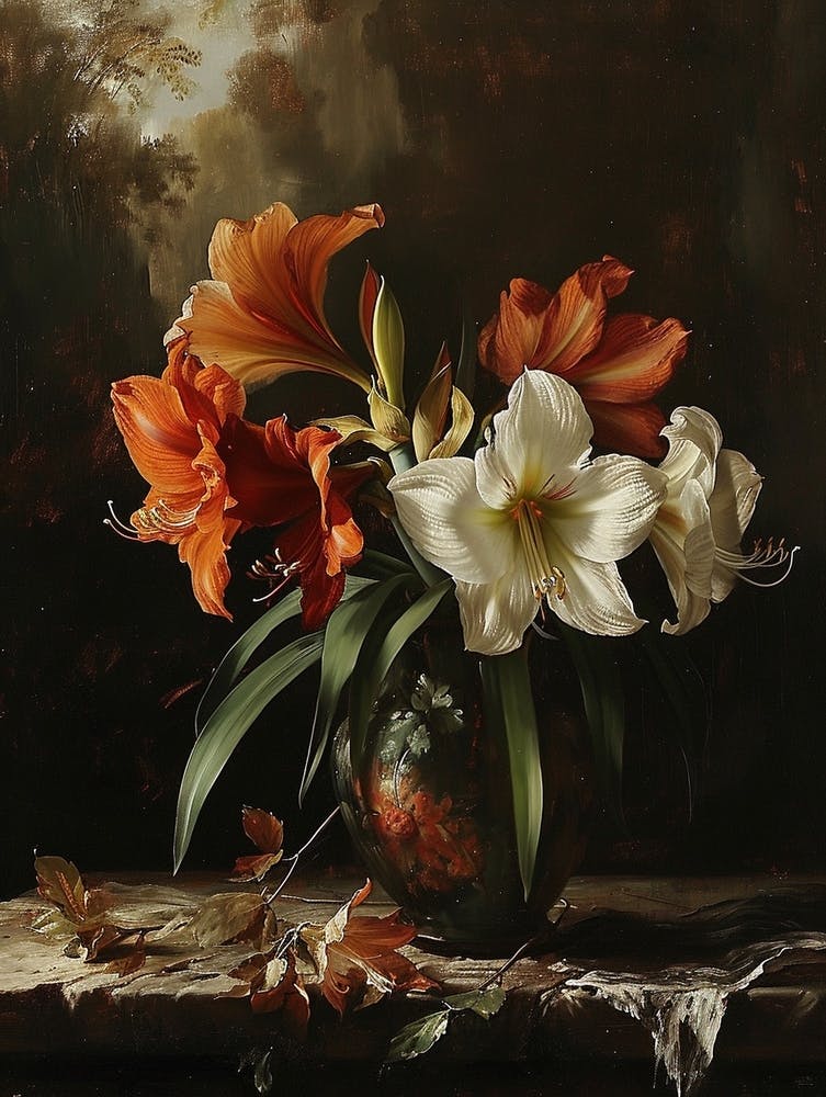 Baroque Floral Still Life Amaryllis 6