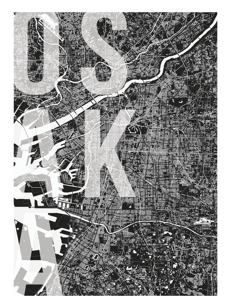 Osaka Mono Street Map Text Overlay