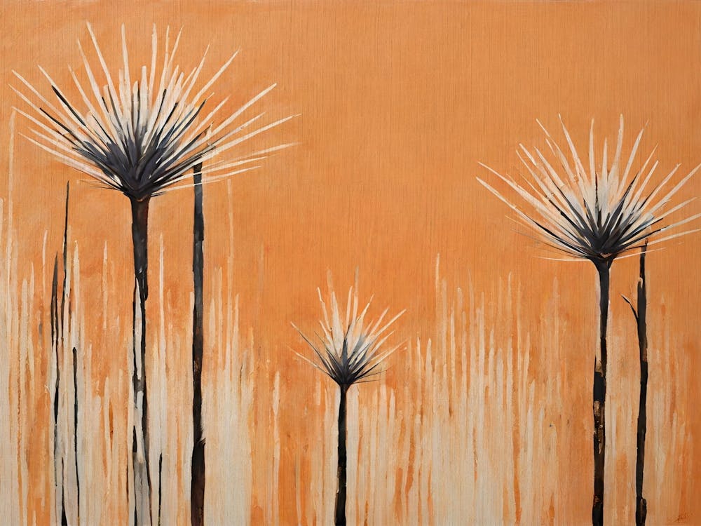 Australian orange native grasstrees plants