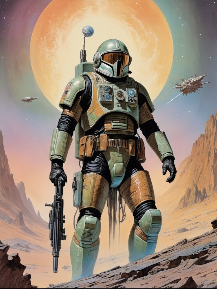 Star Wars Clone Trooper vintage retro sci-fi art
