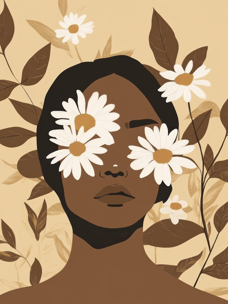 Portrait Of A Woman With Daisies