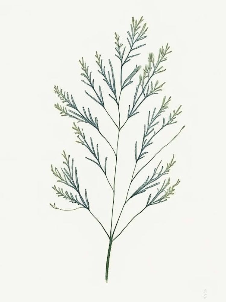 Caraway Leaf Minimalist Watercolour 2