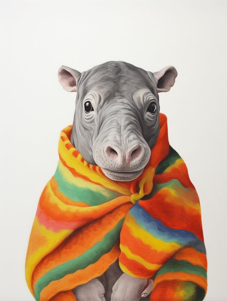 Baby Animal Wearing Sweater Hippopotamus 1