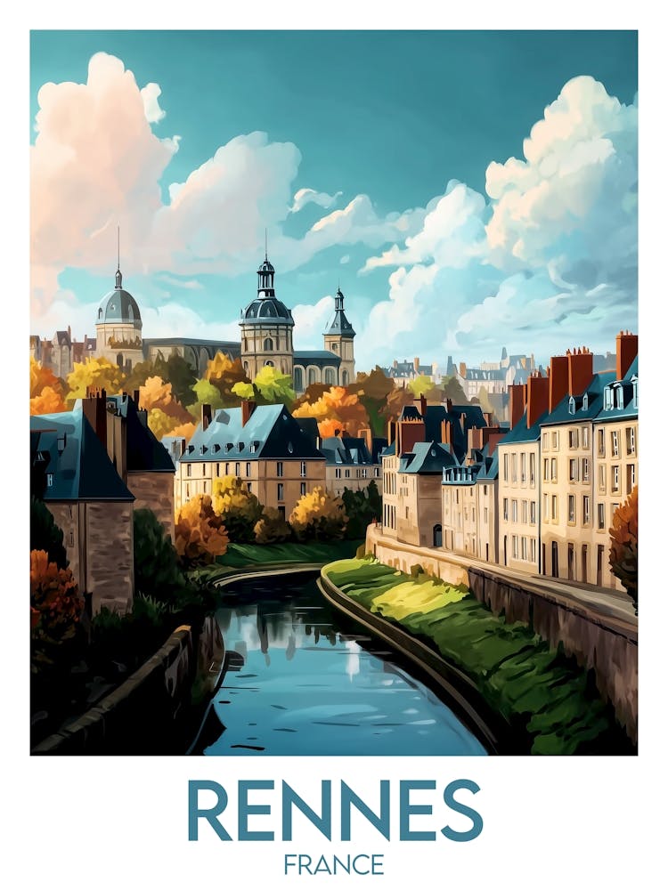 Affiche de voyage Rennes